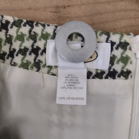 Talbots Vintage Wool Blend Houndstooth Pencil Skirt Size 14 - Picture 4 of 9